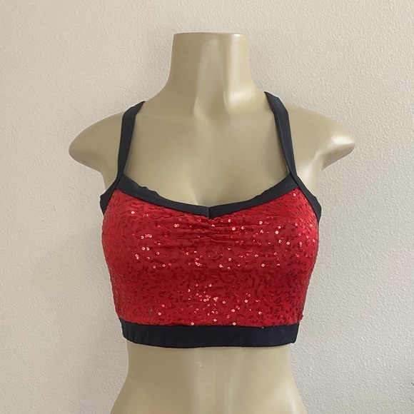 BALERA | 2 Pc Red And Black Cropped Dancing Tops Sz MA - Picture 1 of 12
